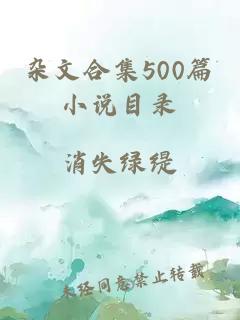 杂文合集500篇小说目录