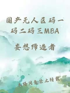 国产无人区码一码二码三MBA